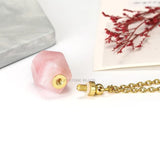 Gemstone Perfume Bottle Necklace Essential Oil Diffuser Pendant for Women