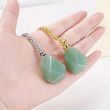 Gemstone Perfume Bottle Necklace Essential Oil Diffuser Pendant for Women