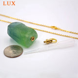 Green Fluorite Perfume Bottle Pendant Essential Oil Diffuser Necklace