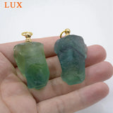 Green Fluorite Perfume Bottle Pendant Essential Oil Diffuser Necklace