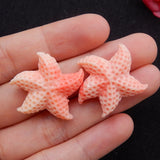 Pink Conch Shell Carved Starfish Diamond Earrings Set