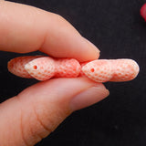 Pink Conch Shell Carved Starfish Diamond Earrings Set