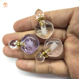 Gemstone Perfume Bottle Pendant Essential Diffuser Necklace