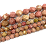 Red Rhodochrosite Faceted Round Stone Beads for Jewelry Making
