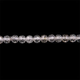 Faceted Round Rock Crystal Clear Quartz Beads Strand 4-16mm