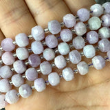 Gemstone Purple Kunzite Rondelle Faceted Spacer Beads for DIY Jewelry Making
