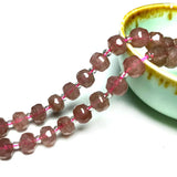 Red Strawberry Quartz Faceted Round Spacer Beads for Jewelry Making