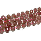 Red Strawberry Quartz Faceted Round Spacer Beads for Jewelry Making