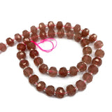 Red Strawberry Quartz Faceted Round Spacer Beads for Jewelry Making