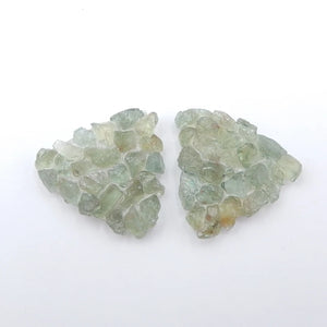 Gemstone Shell & Green Kyanite Intarsia Woman Earrings 22x24x5mm