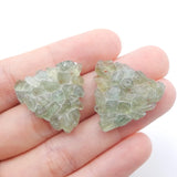 Gemstone Shell & Green Kyanite Intarsia Woman Earrings 22x24x5mm