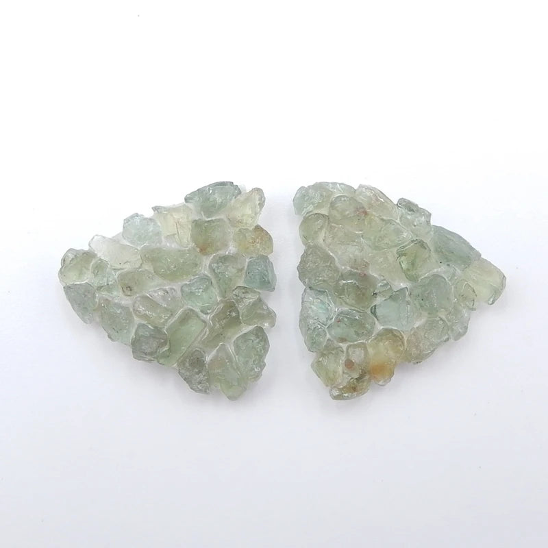 Gemstone Shell & Green Kyanite Intarsia Woman Earrings 22x24x5mm