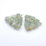 Gemstone Shell & Green Kyanite Intarsia Woman Earrings 22x24x5mm