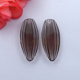 Smoky Quartz Gemstone Earrings Bead 33x14x6mm