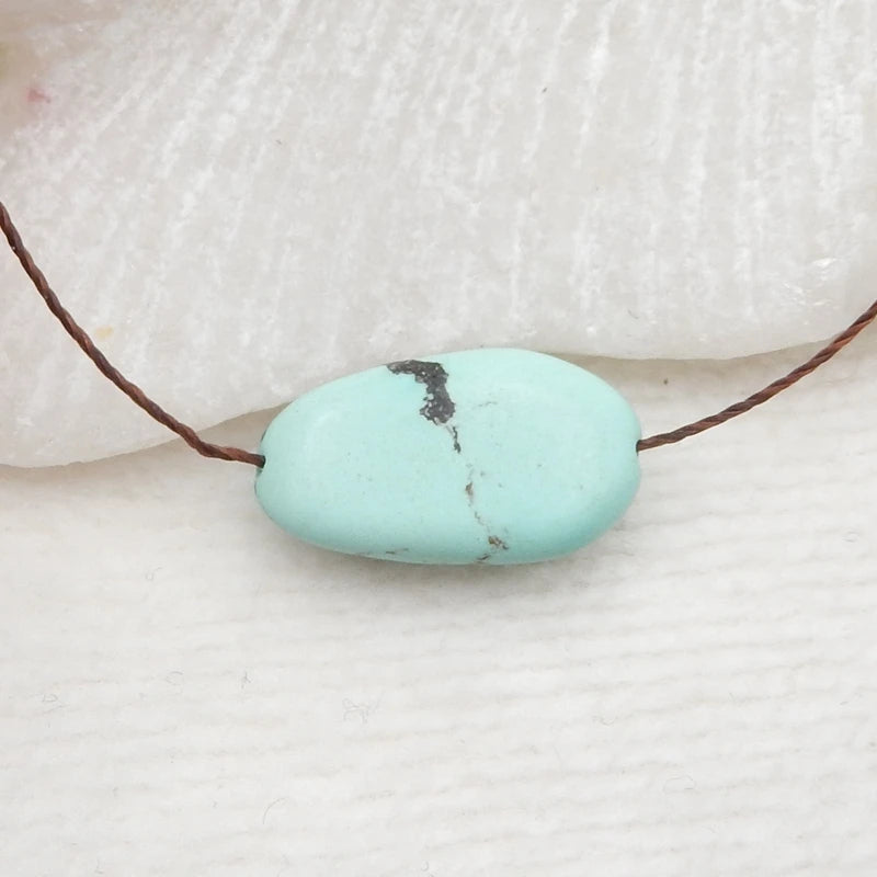 Natural Turquoise Pendant Bead 17x10x5mm
