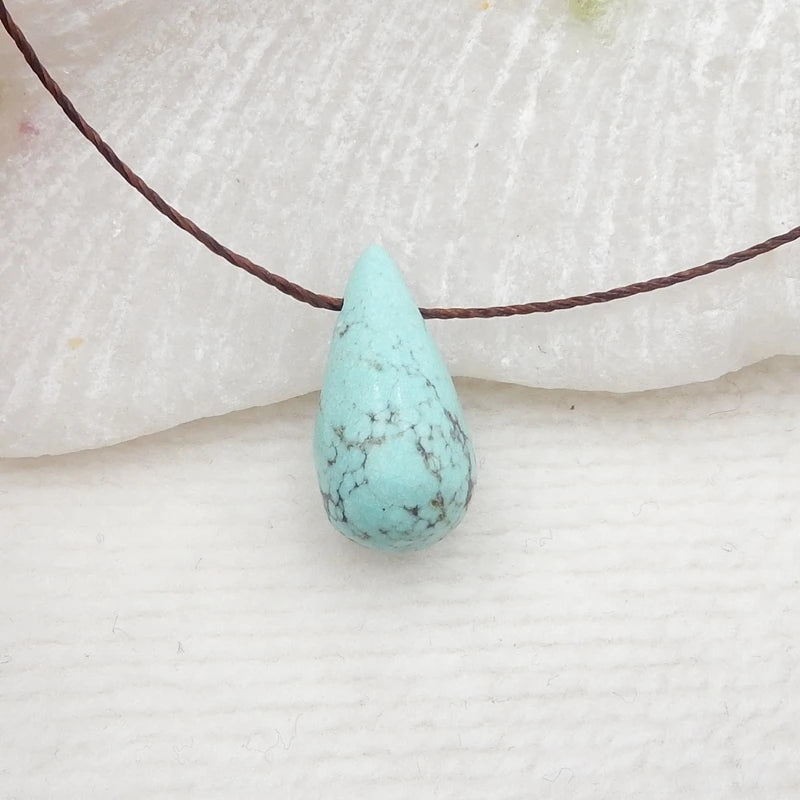Natural Turquoise Pendant Bead, Semi-Precious Stone, Jewelry Accessory