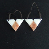 Heart Shape Jade with Sun Stone Intarsia Women Earrings