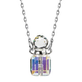 Gemstone Perfume Bottle Crystal Pendant Necklace 925 Silver Chain