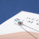 Gemstone Perfume Bottle Crystal Pendant Necklace 925 Silver Chain