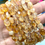 Yellow Citrine 8-10mm Stone Beads Crystal Charms for Jewelry Making