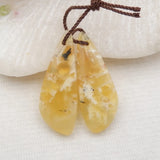 Yellow Opal Women Earring Beads Pair 28x10x4mm
