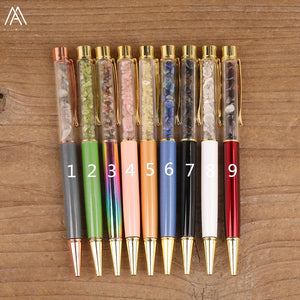 Gemstones Chip Beads Ballpoint Pen Ink Quartz Crystal Stationery Pen