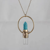 Gemstones Crystal Antique Sterling Silver Pendant Necklace