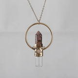 Gemstones Crystal Antique Sterling Silver Pendant Necklace
