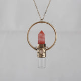 Gemstones Crystal Antique Sterling Silver Pendant Necklace