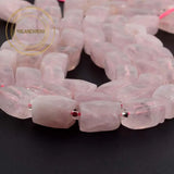 Pink Quartz Faceted Cuboid Beads 5*10mm 15''