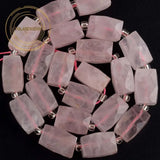 Pink Quartz Faceted Cuboid Beads 5*10mm 15''