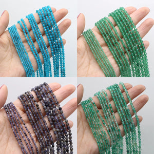 Multicolor Agate Apatite Faceted Loose Beads for DIY Necklace Bracelet 2-4MM
