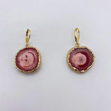 Quartz Geode Druzy Earrings Crystal Stainless Steel French Dangle Earrings