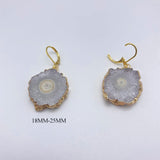 Quartz Geode Druzy Earrings Crystal Stainless Steel French Dangle Earrings