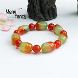 Natural Beauty Agate Jade Chalcedony Road Pass Bracelet Women Jewelry