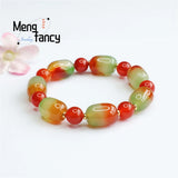 Natural Beauty Agate Jade Chalcedony Road Pass Bracelet Women Jewelry