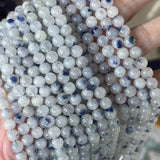 Natural Dumortierite in Quartz Dumoyite Round Beads 6 8mm