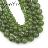 Natural Canada Green Jades Stone Beads Round Loose Spacer Beads 7.5 Inch