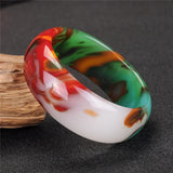 Natural Jade Bangle Bracelet Chinese Charm Jewelry Hand-Carved