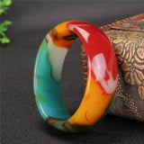 Natural Jade Bangle Bracelet Chinese Charm Jewelry Hand-Carved