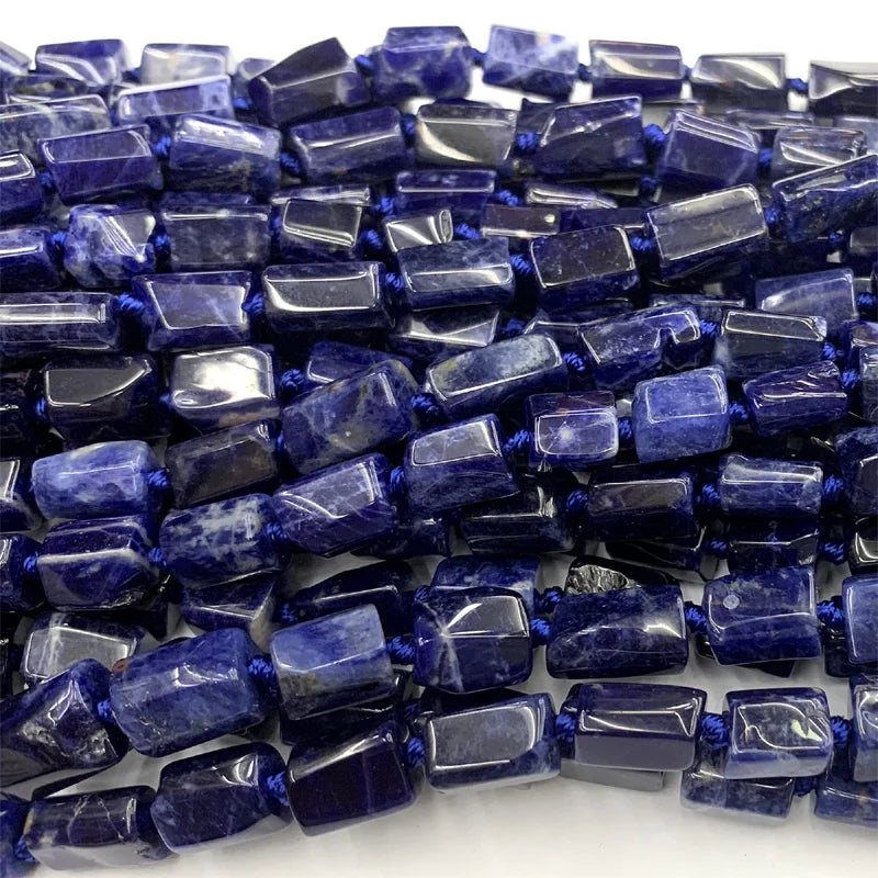 Natural Dark Sodalite Nugget Form Loose Smooth Necklace Bracelet Beads