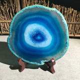 Natural Geode Agate Irregular Oval Display Stand Mat