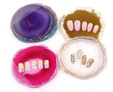 Natural Geode Agate Irregular Oval Display Stand Mat