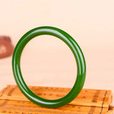Green Jade Bracelet Bangle Chinese Jadeite Hand-Carved Charm