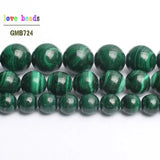 Natural Green Malachite Stone Round Beads 15inches 6/8/10mm