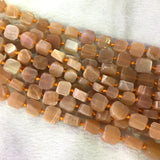 Raw Sunstone Flat Square Cube Smooth Beads for Jewelry