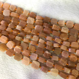 Raw Sunstone Flat Square Cube Smooth Beads for Jewelry