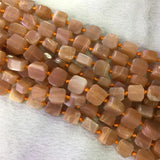 Raw Sunstone Flat Square Cube Smooth Beads for Jewelry
