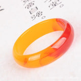 Red Yellow Jade Bracelet Bangle Hand-Carved Jadeite Charm Jewelry