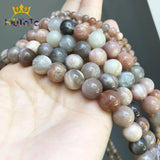 Moonstone Sunstone Mix Round Beads 4/6/8/10mm